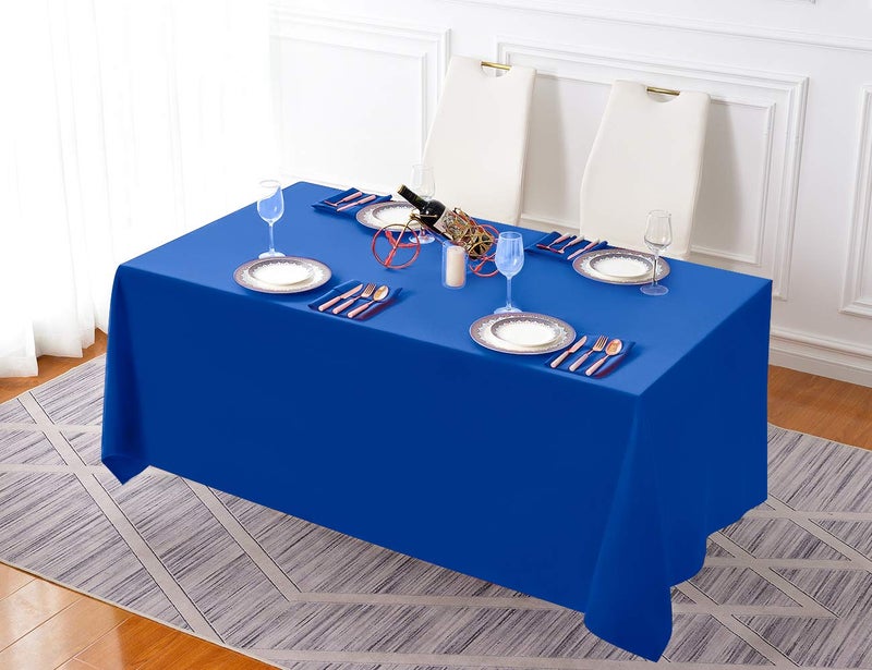 Surmente Blue Tablecloth 90 x 132-inch Rectangular Polyester Table Cloth for Weddings, Banquets, or Restaurants - Image 5